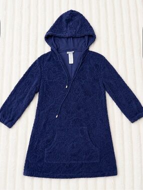Tommy Bahama Navy Floral Hooded Swim Coverup